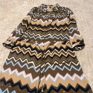 Diane Von Furstenberg Multicolor Chevron Dress